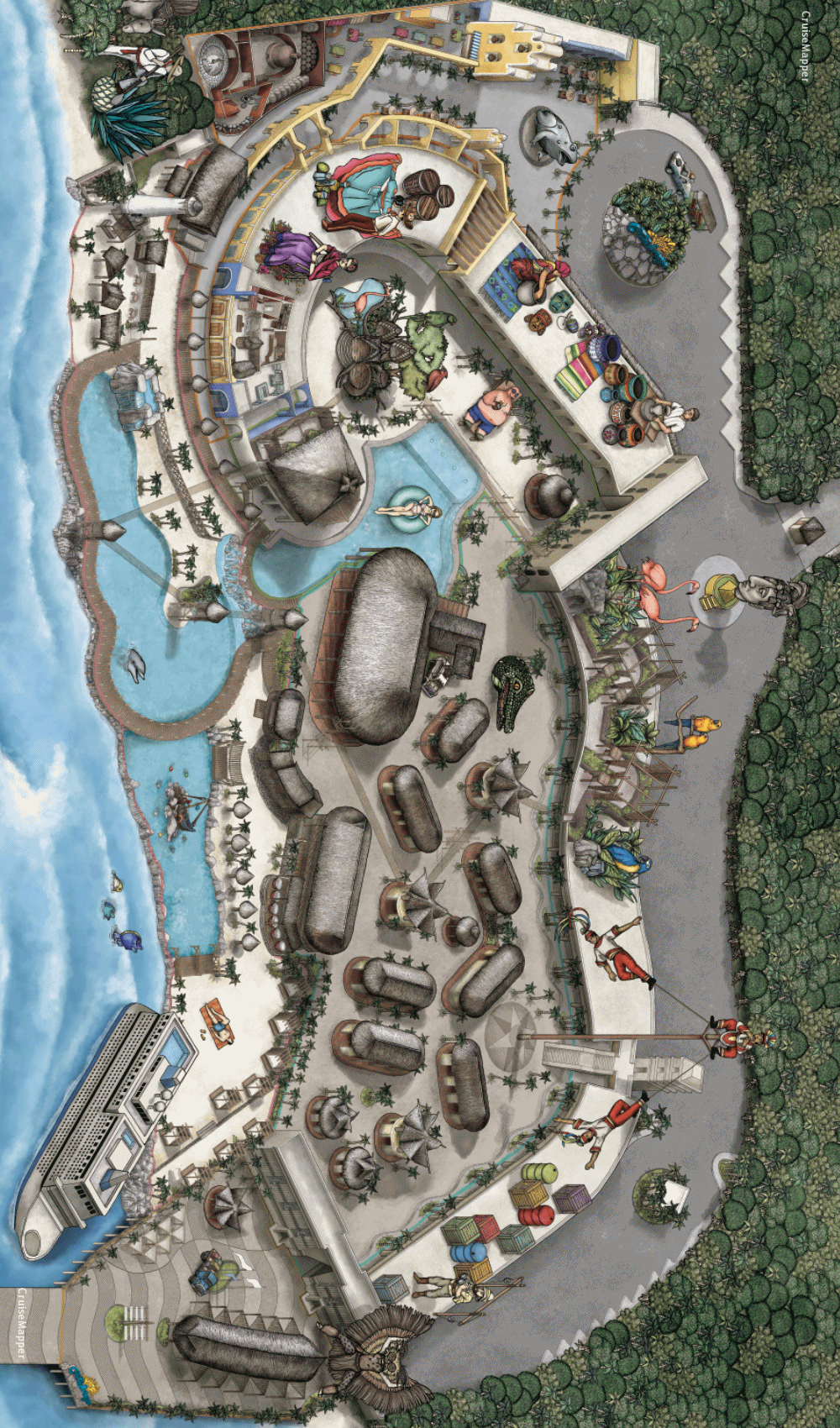 costa maya map of cruise port