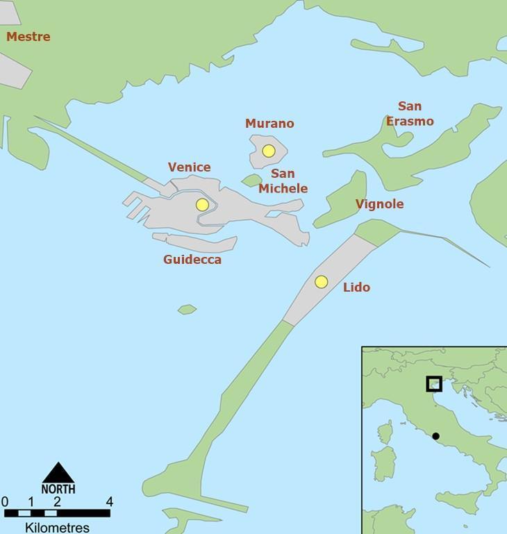 Venice Lagoon Islands map