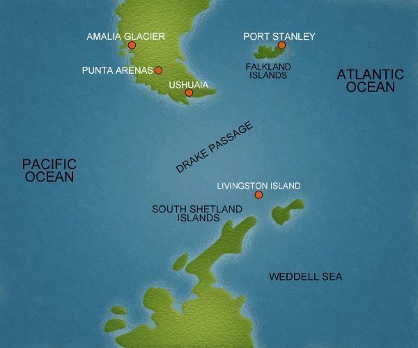 drake passage map