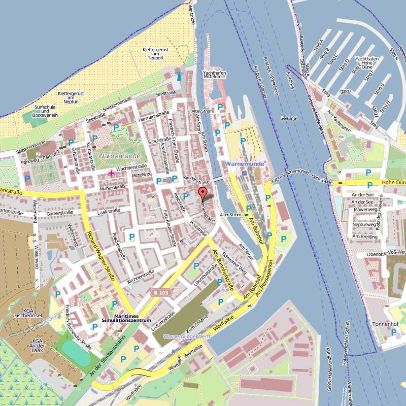 Warnemunde cruise port map (printable)