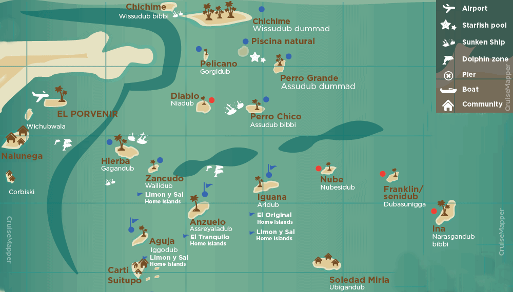 San Blas Islands map