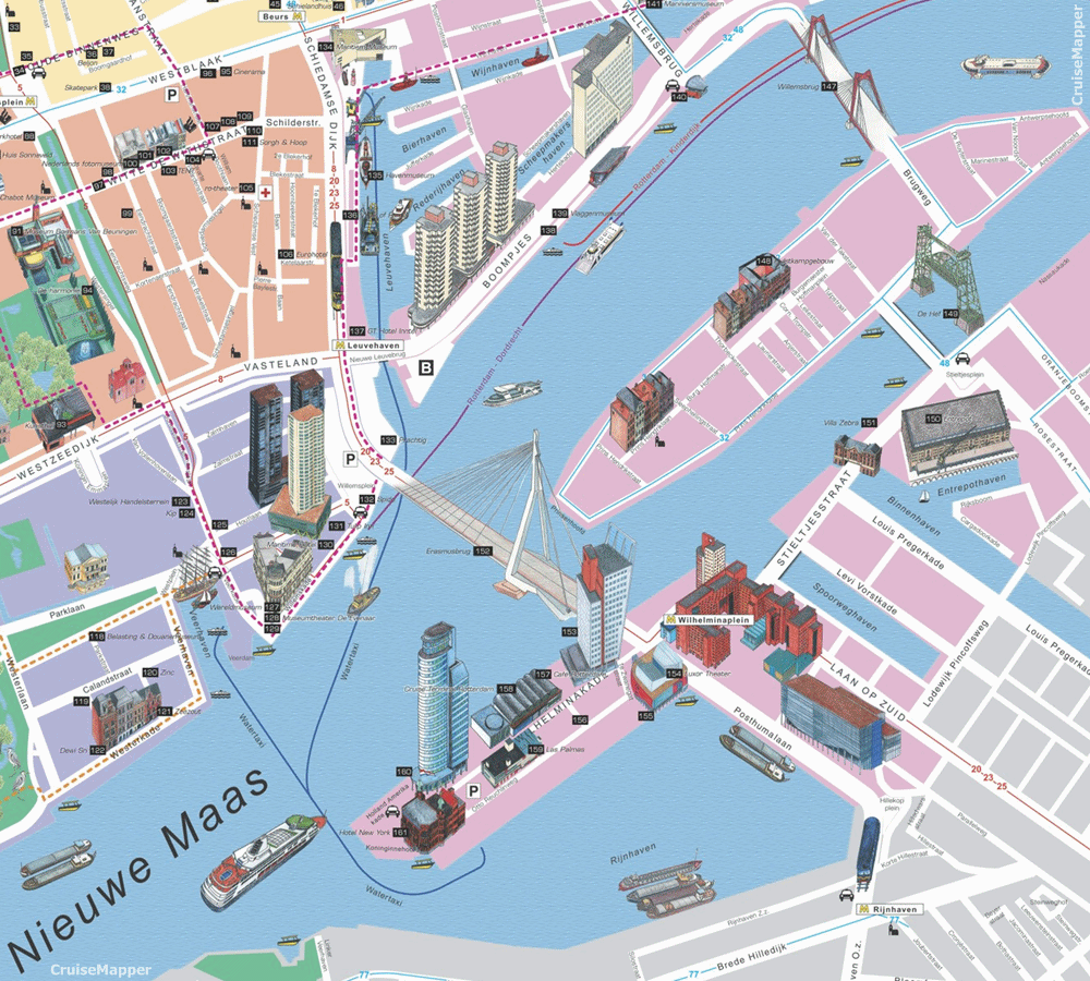 Rotterdam cruise port map (printable)