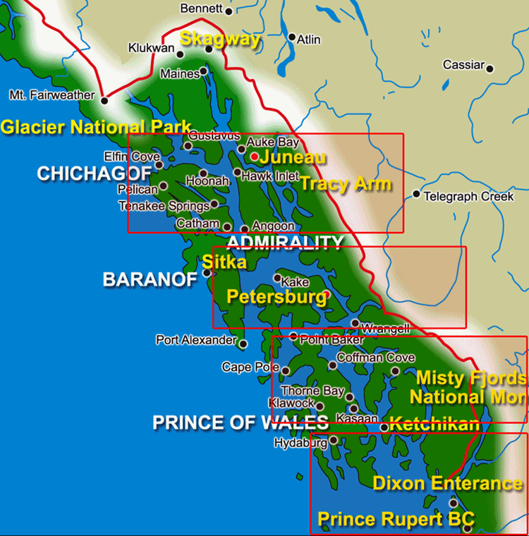 inside passage cruise map