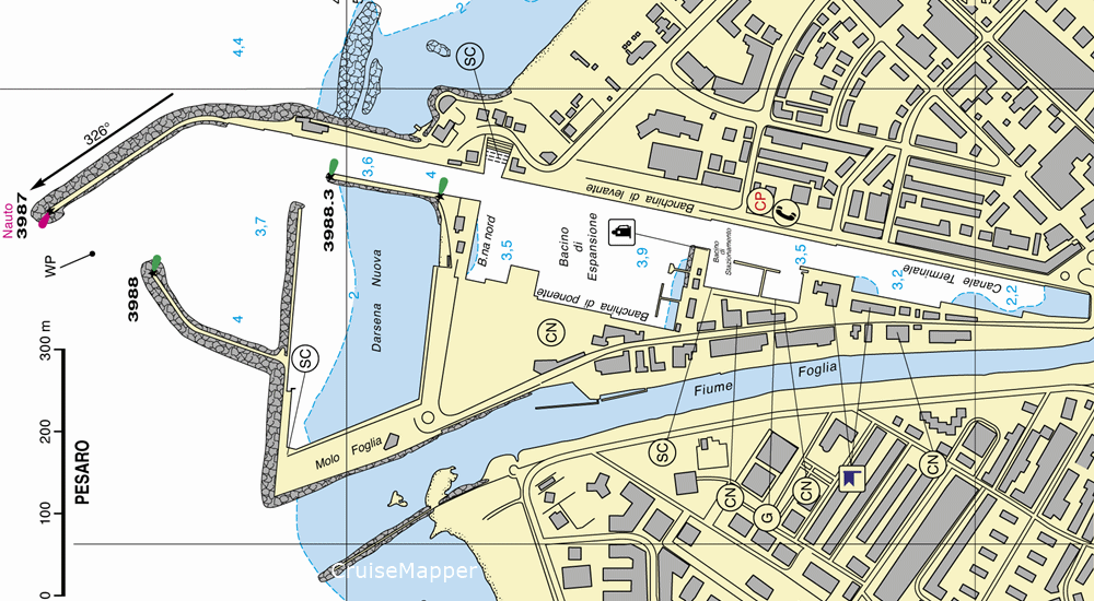 Pesaro cruise port map