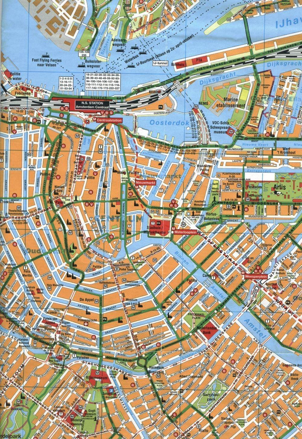 Amsterdam (Holland) cruise port map (printable)