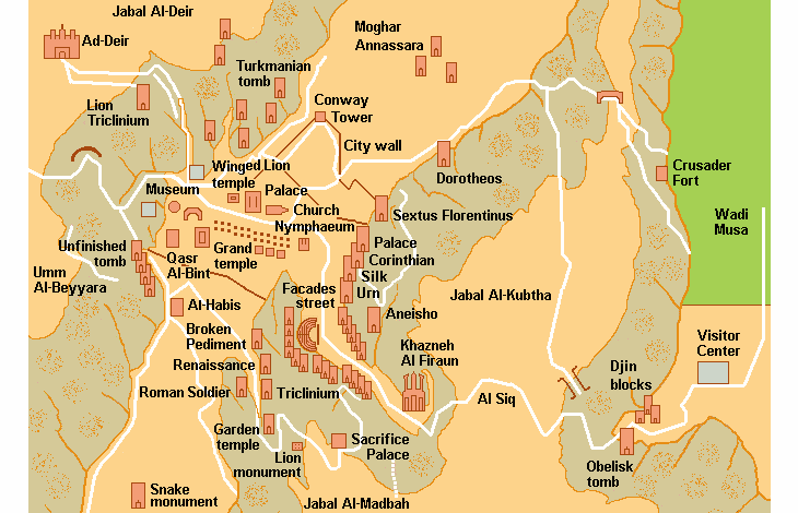 Petra (Jordan) map