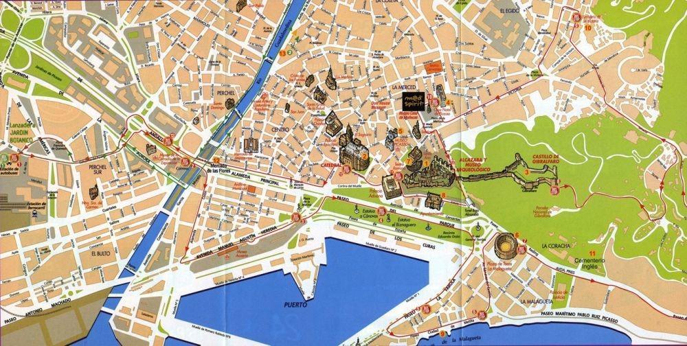 Malaga (Spain) cruise port map (printable)