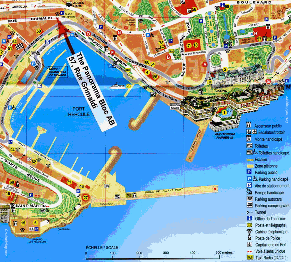 Port Villefranche-Nice cruise port map