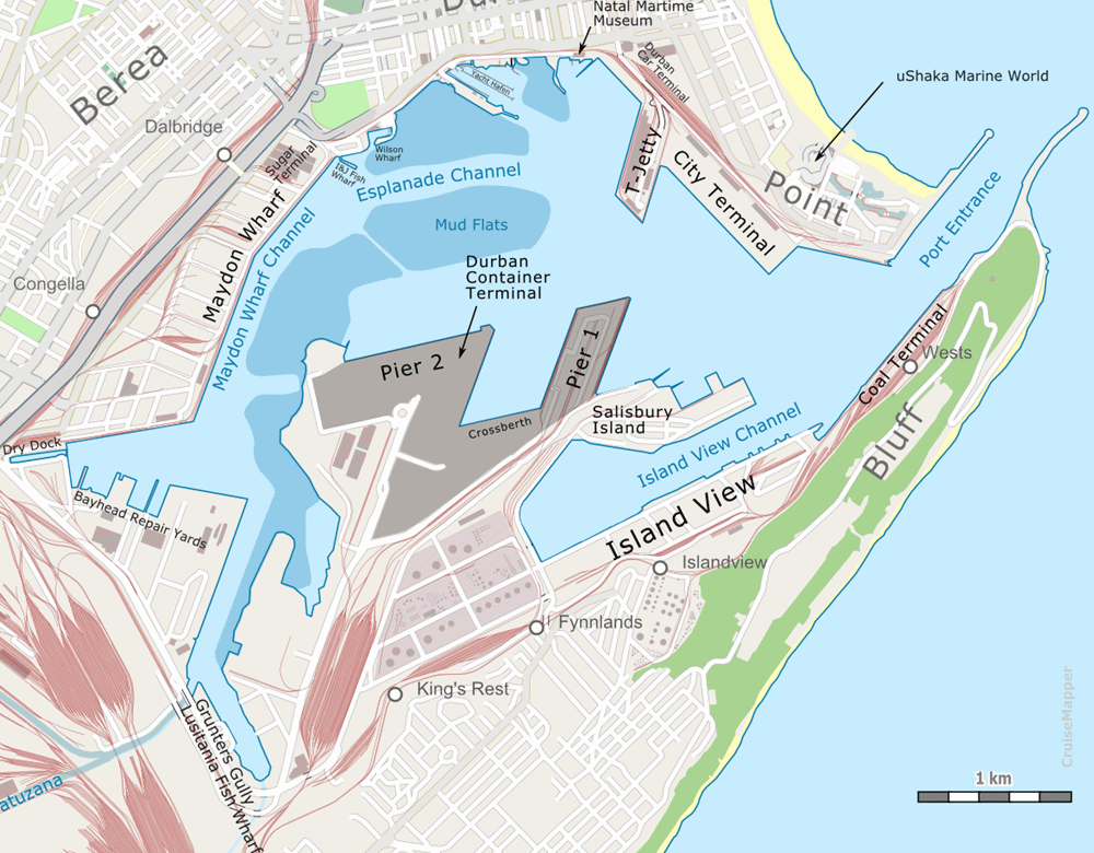 Port Durban map