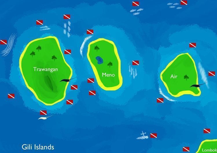 Gili Islands map