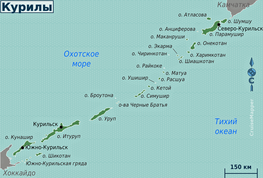 Kurile Islands map (Russian)