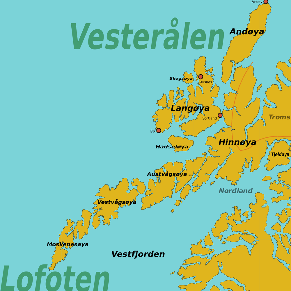 Vesteralen Norway map