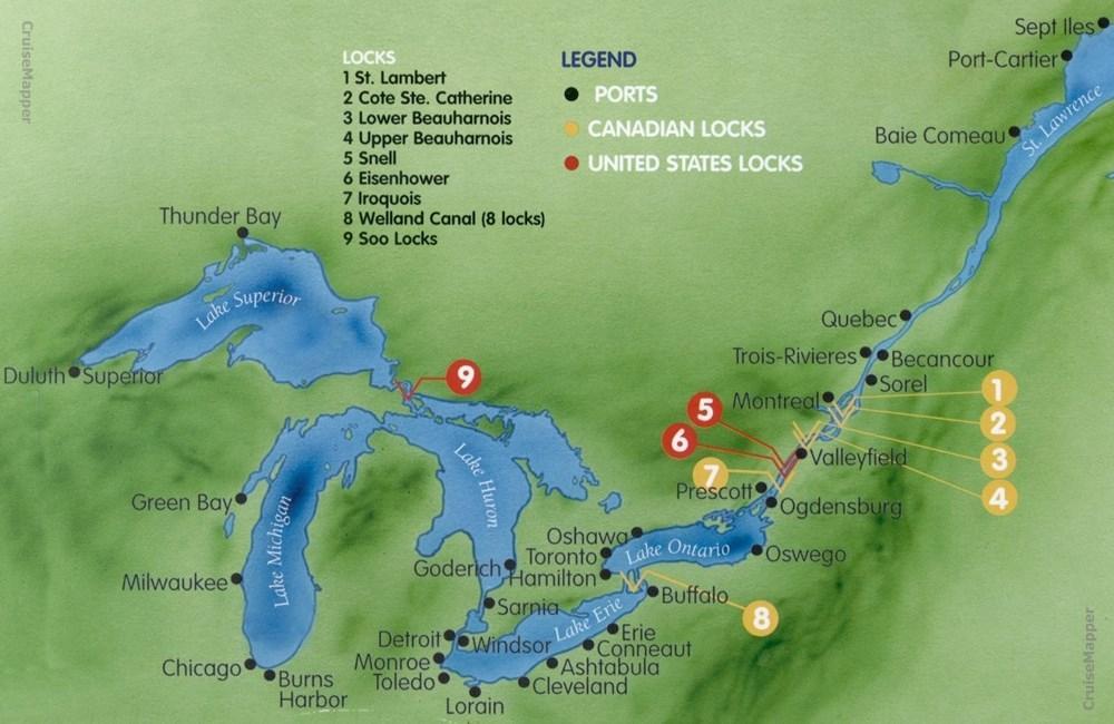 St Lawrence Seaway map