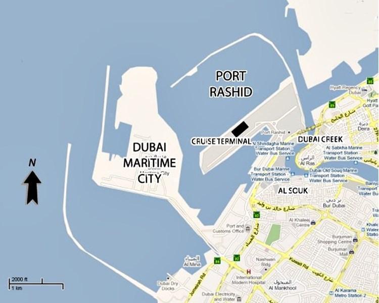 Dubai cruise port map (printable)