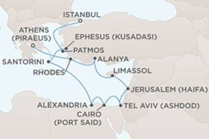 Holy Land Cruise to Israel from Athens Greece itinerary