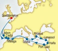 Holy Land Cruise to Israel from UK (Southampton) itinerary