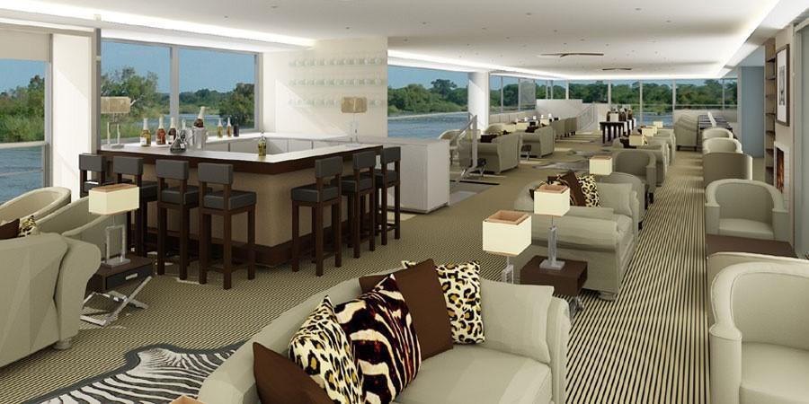 Zambezi Queen houseboat cruise ship (bar lounge)