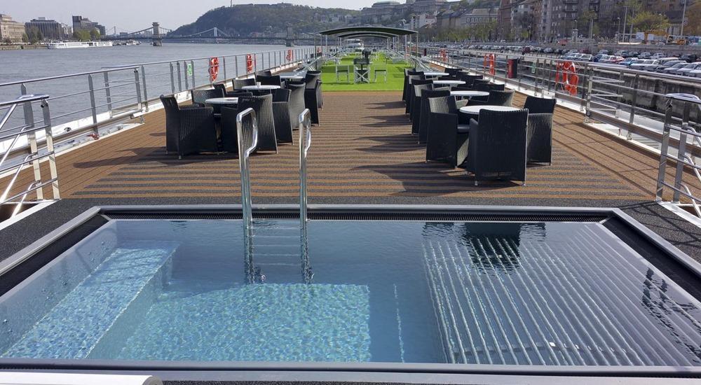 Scenic Amber river cruise ship pool deck