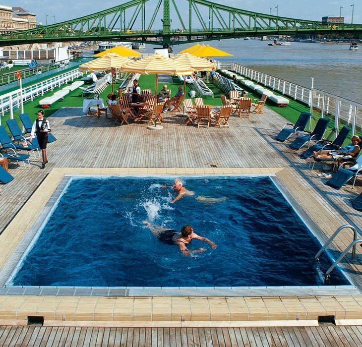 MS Rossini river cruise ship pool deck