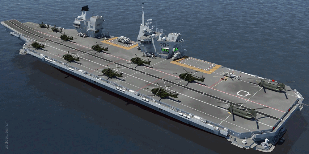 new UK aircraft carriers (helicopters positioning on flightdeck)