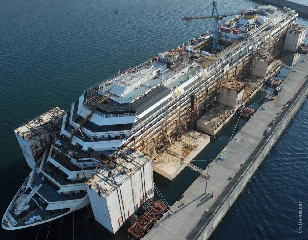 Costa Concordia shipwreck scrapping (Genoa)