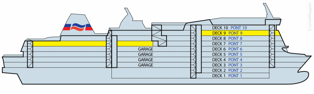 BRITTANY FERRIES Mont St Michel ship decks plan