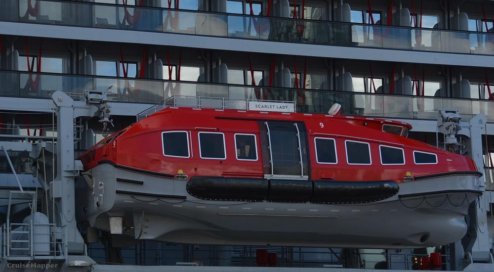 Virgin Scarlet Lady cruise ship lifeboat