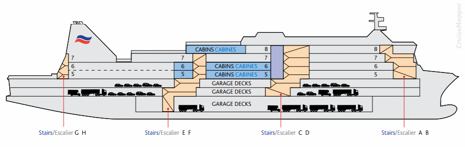 BRITTANY FERRIES Barfleur ship decks plan