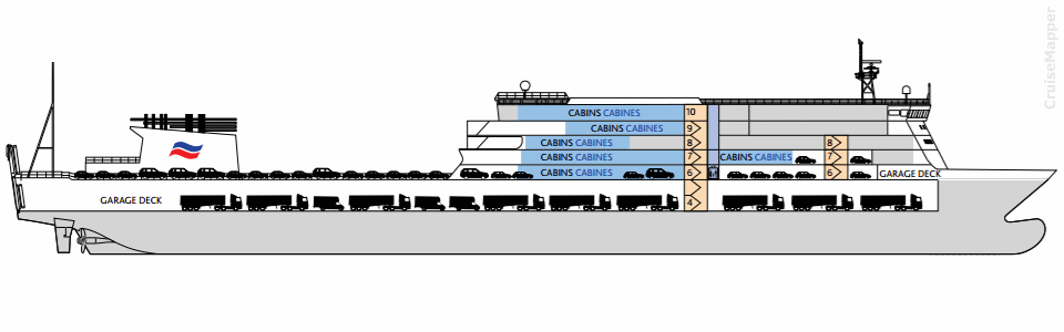 BRITTANY FERRIES Baie de Seine ship decks plan