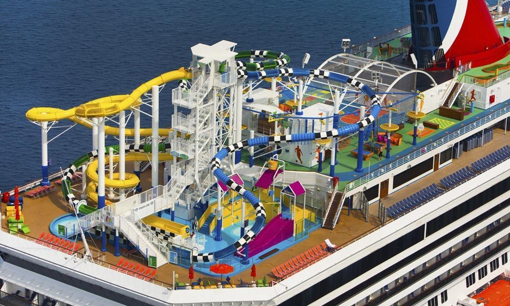 Carnival Sunshine cruise ship waterpark slides