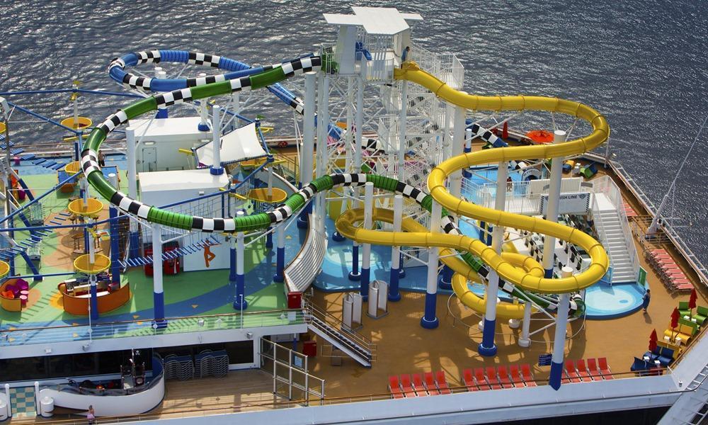 Carnival Sunshine waterpark slides