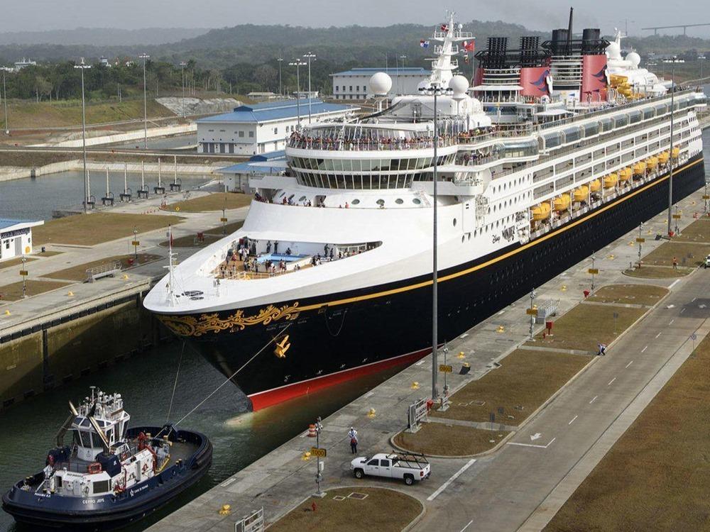 Disney Wonder cruise ship Panama Canal (new locks) transition