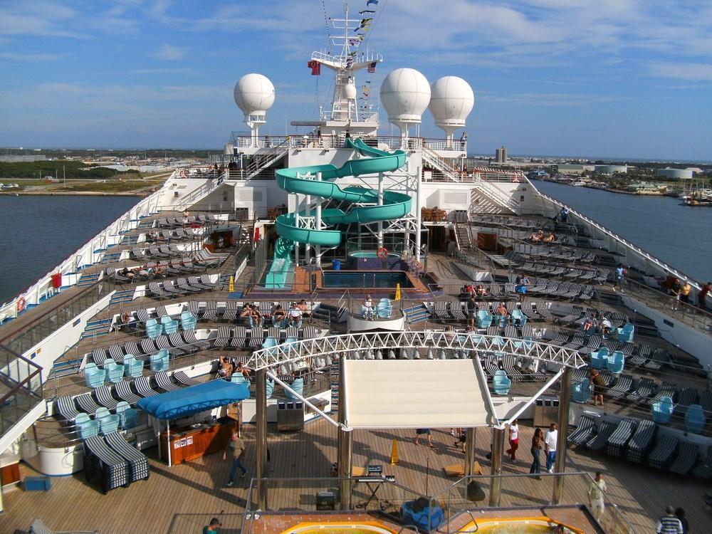 Carnival Glory cruise ship waterpark slides