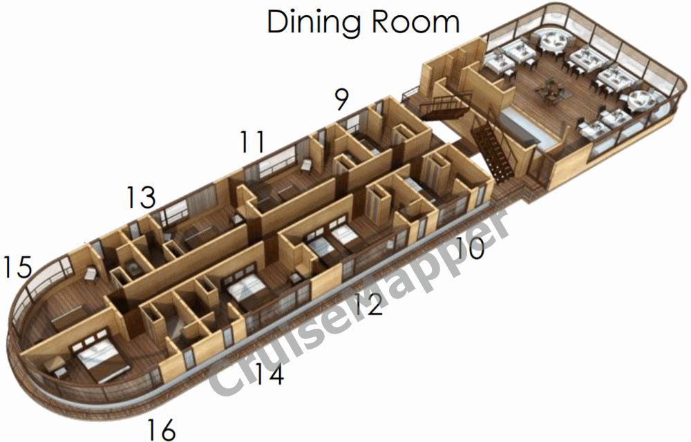 Delfin II Amazon cruise ship (deck 2 plan raster)