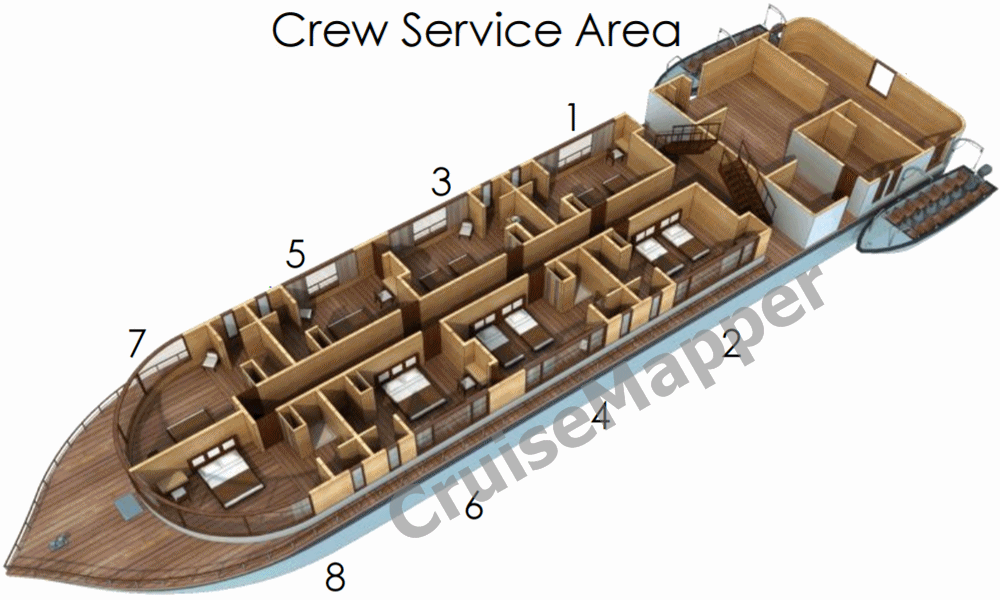 Delfin II Amazon cruise ship (deck 1 plan raster)