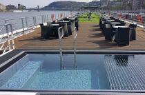 Scenic Amber river cruise ship pool deck