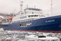 Oceanwide Expeditions' MV Plancius is the first cruise ship to visit the Falkland Islands