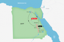 SS Sphinx Uniworld Nile River cruise itinerary map