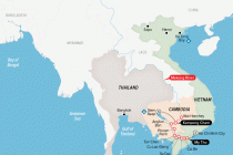 Mekong Jewel Uniworld Mekong River cruise itinerary map