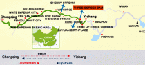 MS Victoria Sabrina cruise itinerary map (Yangtze River, China)