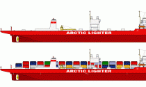 NS Sevmorput nuclear icebreaker ship design (container ship)