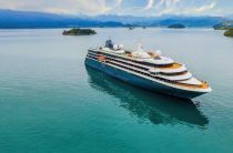 Atlas Ocean Voyages/AOV's ship World Voyager named in Ushuaia, Argentina