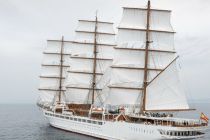 Sea Cloud Spirit sailship officially christened in Palma de Mallorca, Spain