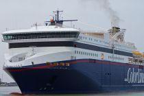 Cruiseferry SUPERSPEED 2 contacts pier at Hirtshals (North Jutland, Denmark)