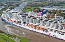 CCL christens its newest cruise ship Carnival Jubilee at Port Galveston Texas