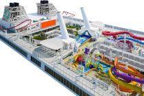 MS Disney Adventure ship waterslides (top deck)