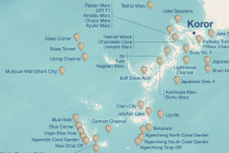 Four Seasons Explorer Palau itinerary map (islands and diving sites)