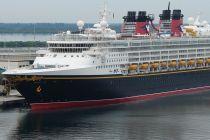 Disney Cruise Line's ship Disney Magic berths at Port Tyne UK on 'staycation' voyage