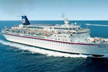 Golden Iris cruise ship (former Cunard Princess) beached at Aliaga (Turkey) for scrapping