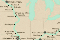 Delta Queen steamboat cruise itinerary map